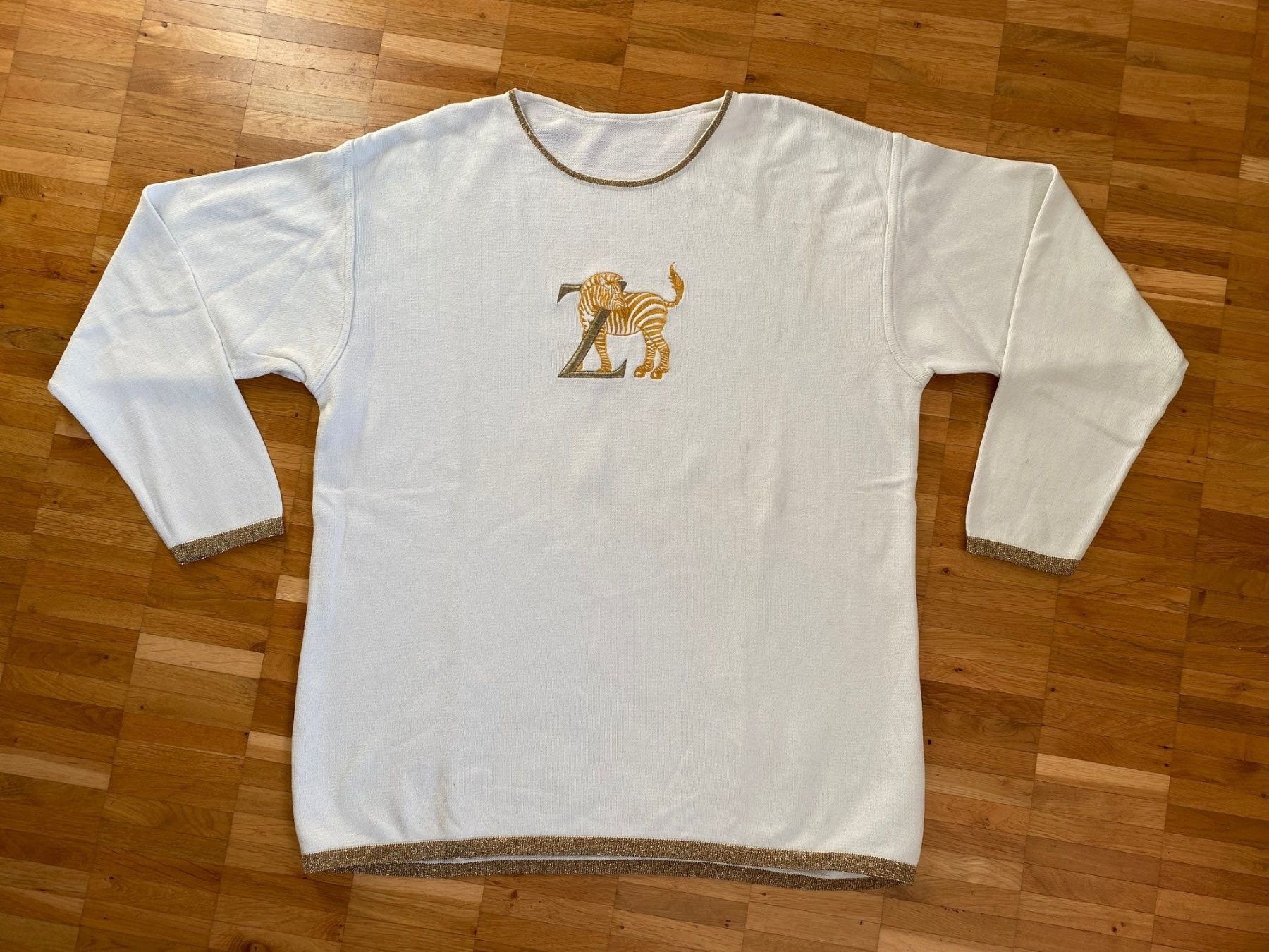 Pulls & Sweat-shirts: Pullover Zebra Gr.38 weiss 100%Baumwolle – D'occasion à Kastanienbaum par Muenchnerkindl1