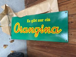 Emailschild Orangina Mineralquelle Eglisau .Original