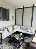 Moderne Alu-Gartenlounge mit Tisch & Gratis-Kissen
