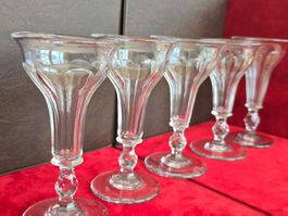 Feines Set von 5 antiken viktorianischen Champagnergläsern