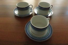 3 Kaffeetassen mit Unterteller