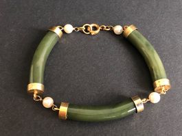 Jade Armband vergoldet