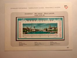 NABA Züri 84, Sonderblock, Briefmarken, Top Zustand!