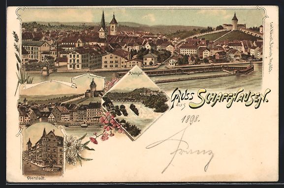 Cartes postales: Litho Schaffhausen, Panorama, Oberstadt, – D'occasion à Berlin par bartko-reher