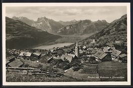 Amden, Ortsansicht mit Walensee und Glar