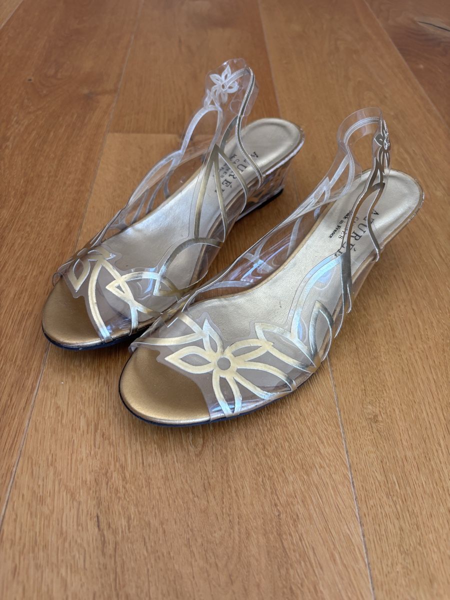 Scarpe da donna: AZURÉE Schuhe transparent gold neuwertig – Nuovo (secondo la descrizione) da Zürich venduto da Deals_by_M