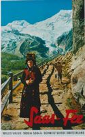 SAAS FEE WALLISER TRACHT c.1950 Original Plakat