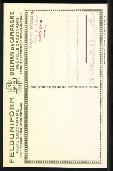 Photos, Lettres & Cartes p.: sign. Emil Huber: Schweizer Felduniform, – D'occasion à Berlin par bartko-reher 1