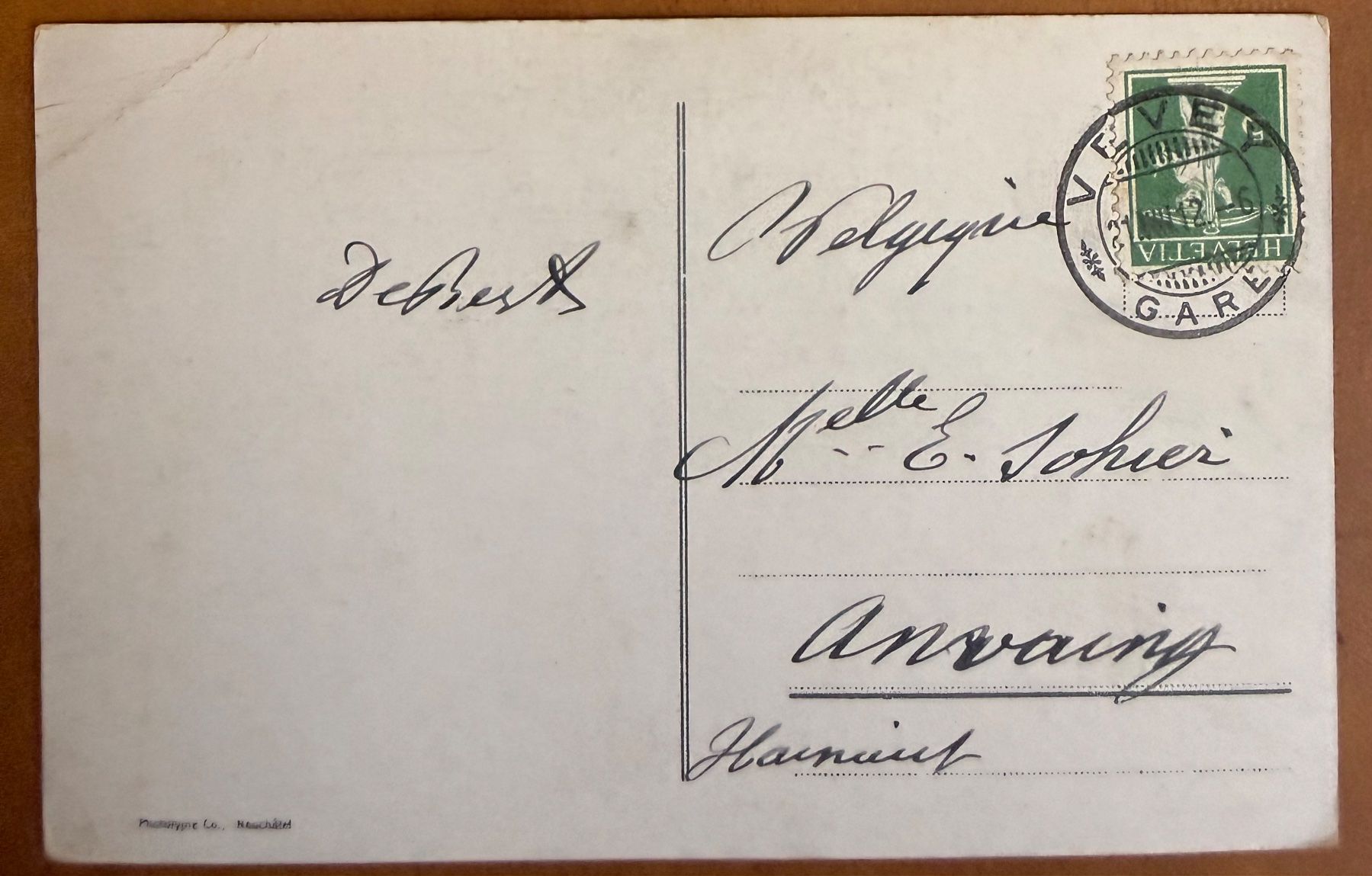 Cartoline postali: Vevey - Panorama 1912 – Usato da Lutry venduto da Ediego 1