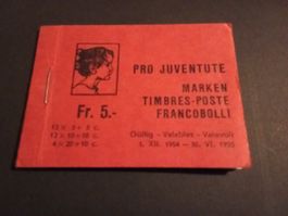 Markenheft PRO JUVENTUTE 1954 ** Katalogwert: 150.00 CHF