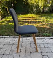 ACHT (8) Esszimmerstühle Stoff anthrazit Holzbeine gebraucht