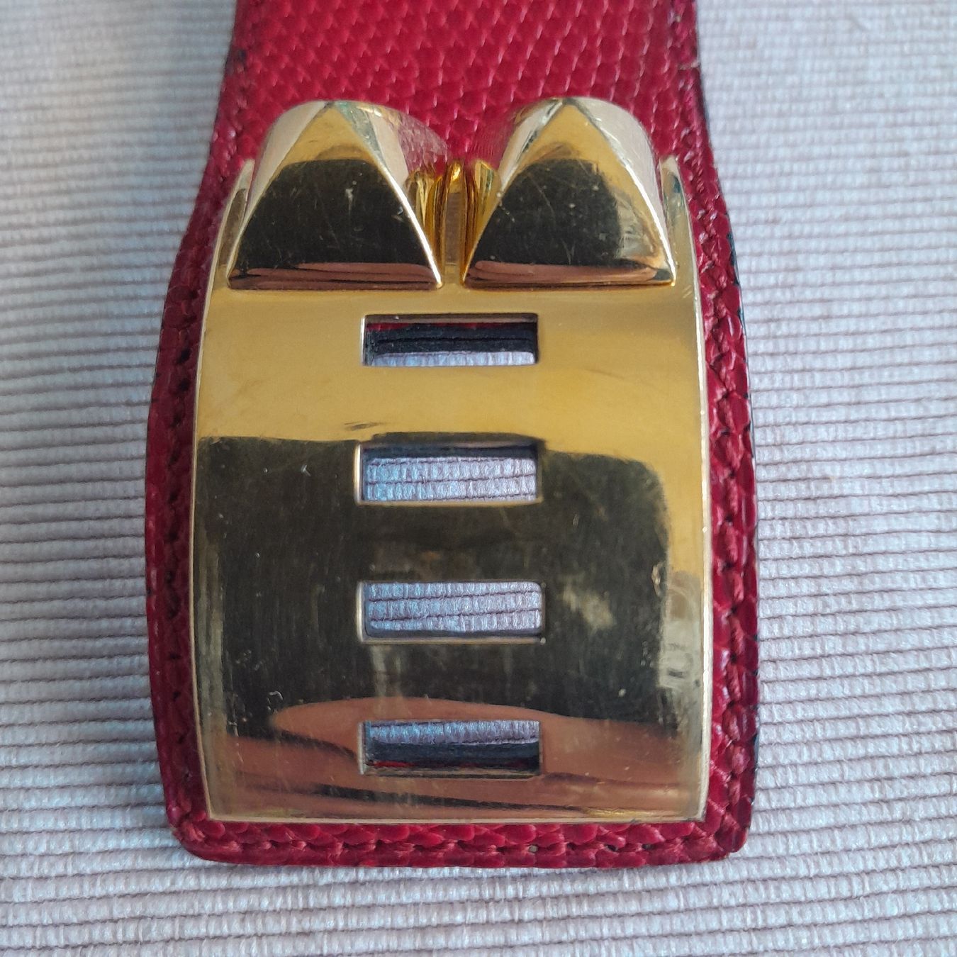 Hermès Bracciali & Braccialetti: Hermes Armband, Collier de chien, Eidechsenleder, rot – Difettoso da Knutwil venduto da Kompex 4