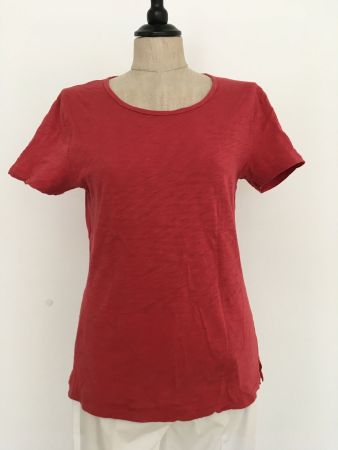 Vintage heidi.com Kurzarm Damen T Shirt BW Mix uni rot Gr L