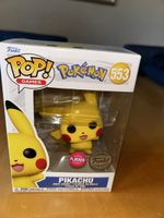 (3)Funko Pop! Games - Pikachu #553, Flocked Edition, Top!