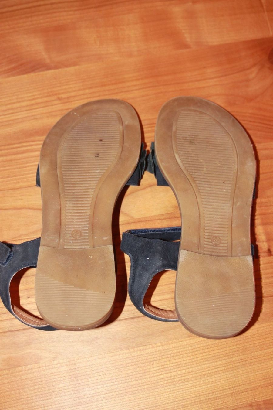 Scarpe da donna: blaue Leder Sandalen mit Glitzer 39 – Nuovo (secondo la descrizione) da Wenslingen venduto da Strick4Alpaca 1