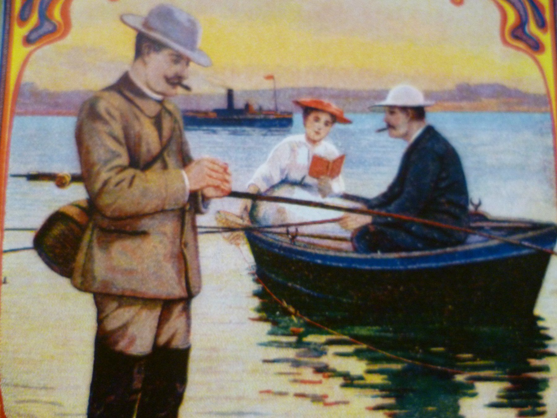 Grafica & Litografie: Angler und Boot am See - Litho – Usato da Bischofszell venduto da Joachim-115 1