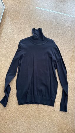 Schwarzer Rollkragenpullover für Herren, Grösse L