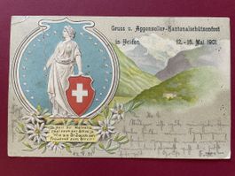 Ansichtskarte Appenzeller Schützenfest Heiden 1901 gelaufen