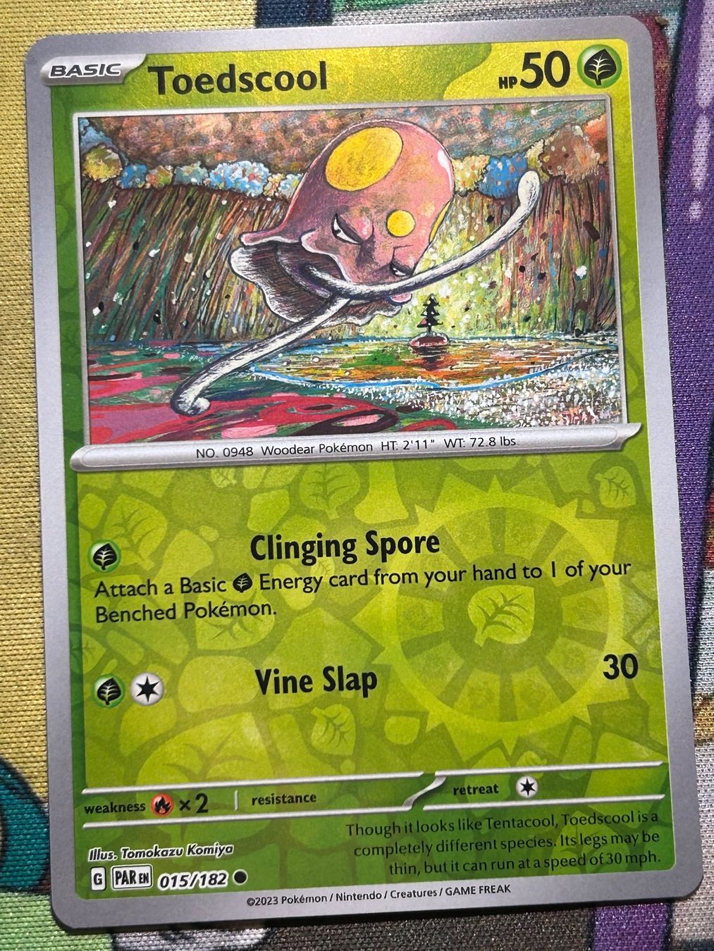 Pokémon Sammelbilder & Trading cards: Toedscool Reverse Holo 015/182 Tomokazu Komiya 🇺🇸 – Gebraucht aus Langenthal von Locotron4900