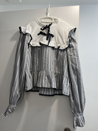 DIVIDED vintage style Bluse gestreift coquette, y2k, vintage