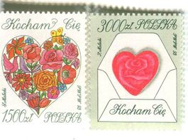 Briefmarken "Valentinstag". Polen