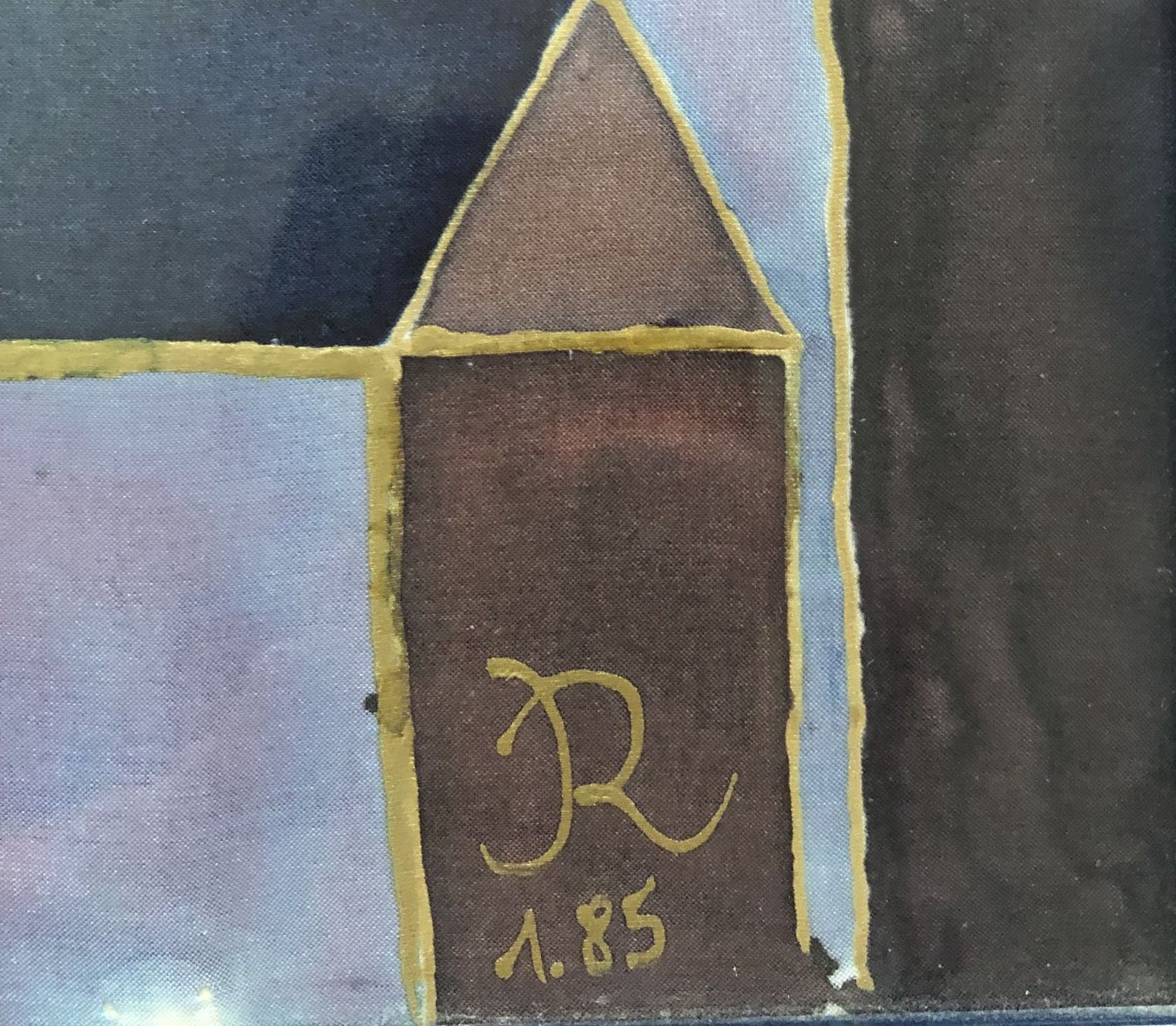 Dipinti: Abstraktes Gemälde "Stadtlandschaft" - auf Stoff gemalt – Usato da Schaffhausen venduto da durruti 3