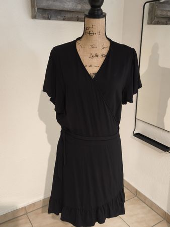 Damen Wickelkleid schwarz Grösse XL von EVEN&ODD