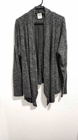 Harley Davidson Black Studded Open Cardigan Sweater