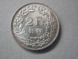 2 Fr. 1948 silber  unz/stzgl