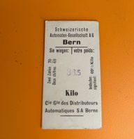 Karton Billette automaten BERN jahre 1970