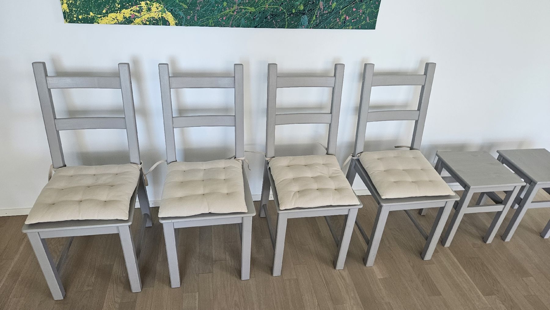 Ikea Sedie: Se4 chaises et 2 tabourets, avec 4 coussins beiges – Nuovo (secondo la descrizione) da Lausanne venduto da ram_tw68 2