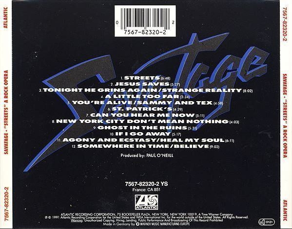 CDs: Savatage - Streets... – Gebraucht aus St-Cergue von VeganWarrior 1