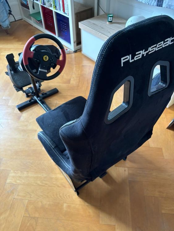 Volant + Pédalier Racing Wheel Pour PlayStation One - Rouge Et Noir - En Boîte
