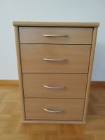 Hellbraune Kommode aus Holz, 4 Schubladen (Eichenoptik)