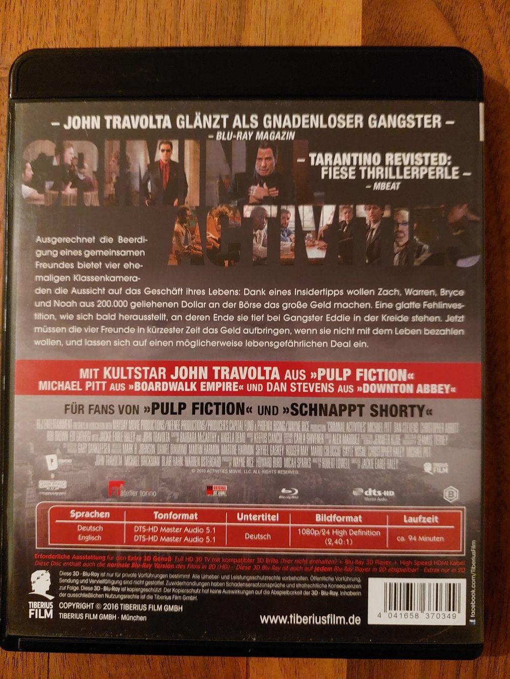 Tutti i DVDs: Blu Ray 3D & 2D - Criminal Activities – Usato da Rheinfelden venduto da FilmAuktion 1