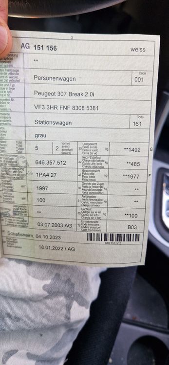 Peugeot Automobili: Peugeot 307 Berak 2.0i nur 120'000Km Automat – Usato da Lützelflüh-Goldb venduto da Rampenverkauft 5
