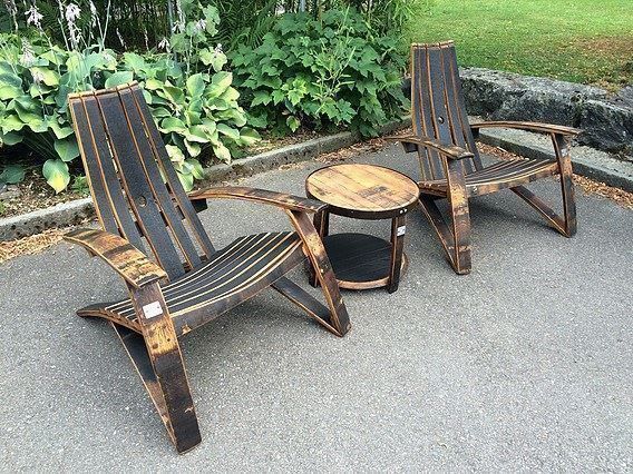 Chaises: Whiskey Fass Adirondack-Set – Neuf (Voir description) à Erlinsbach par Stu-ff 1