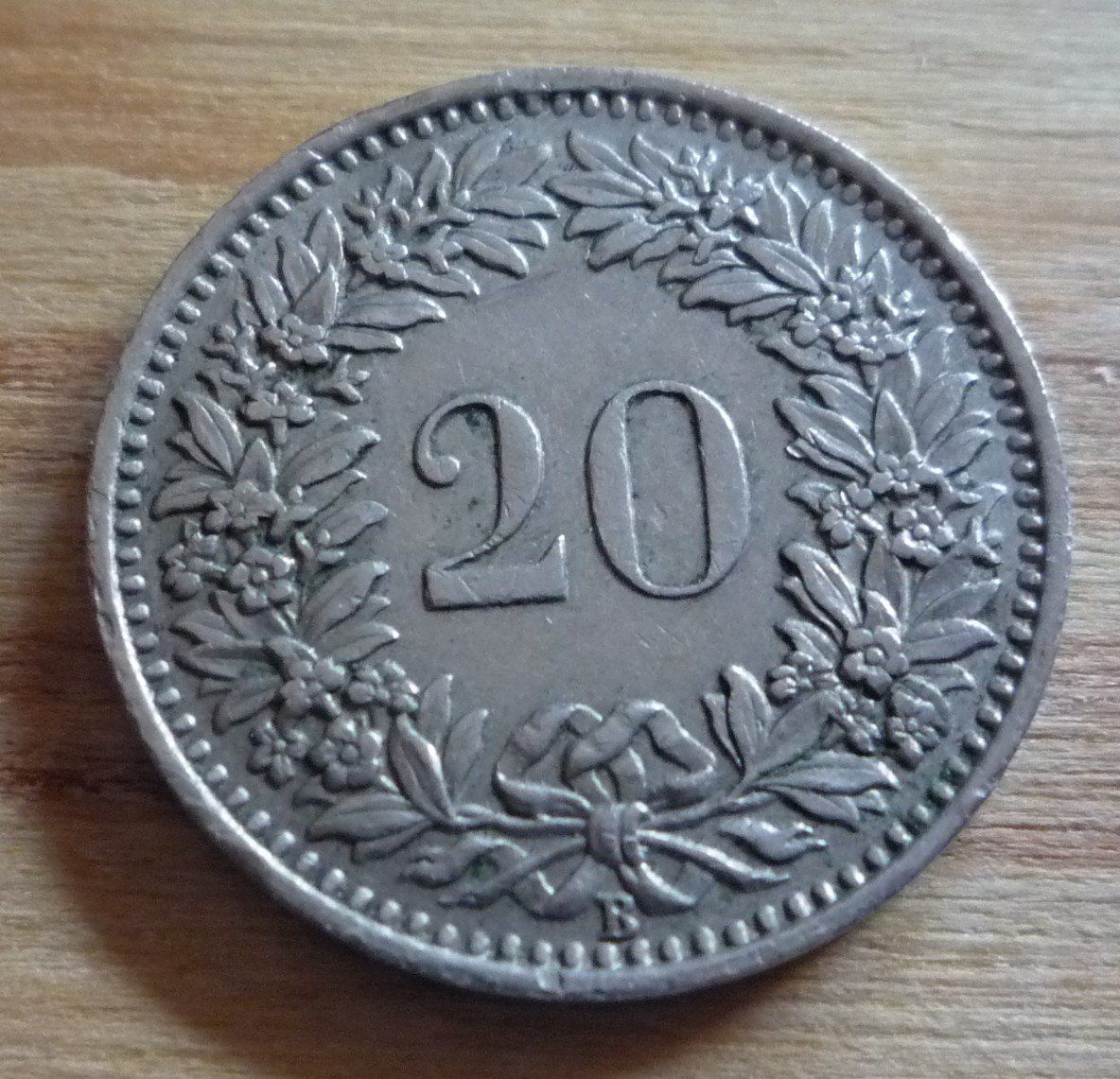 Alle Münzen: 20 Rappen 1945 – Gebraucht aus Rieden SG von Sammelfreund 1