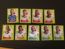 9x Panini Team England - ENG 2-5,8,11,18-20