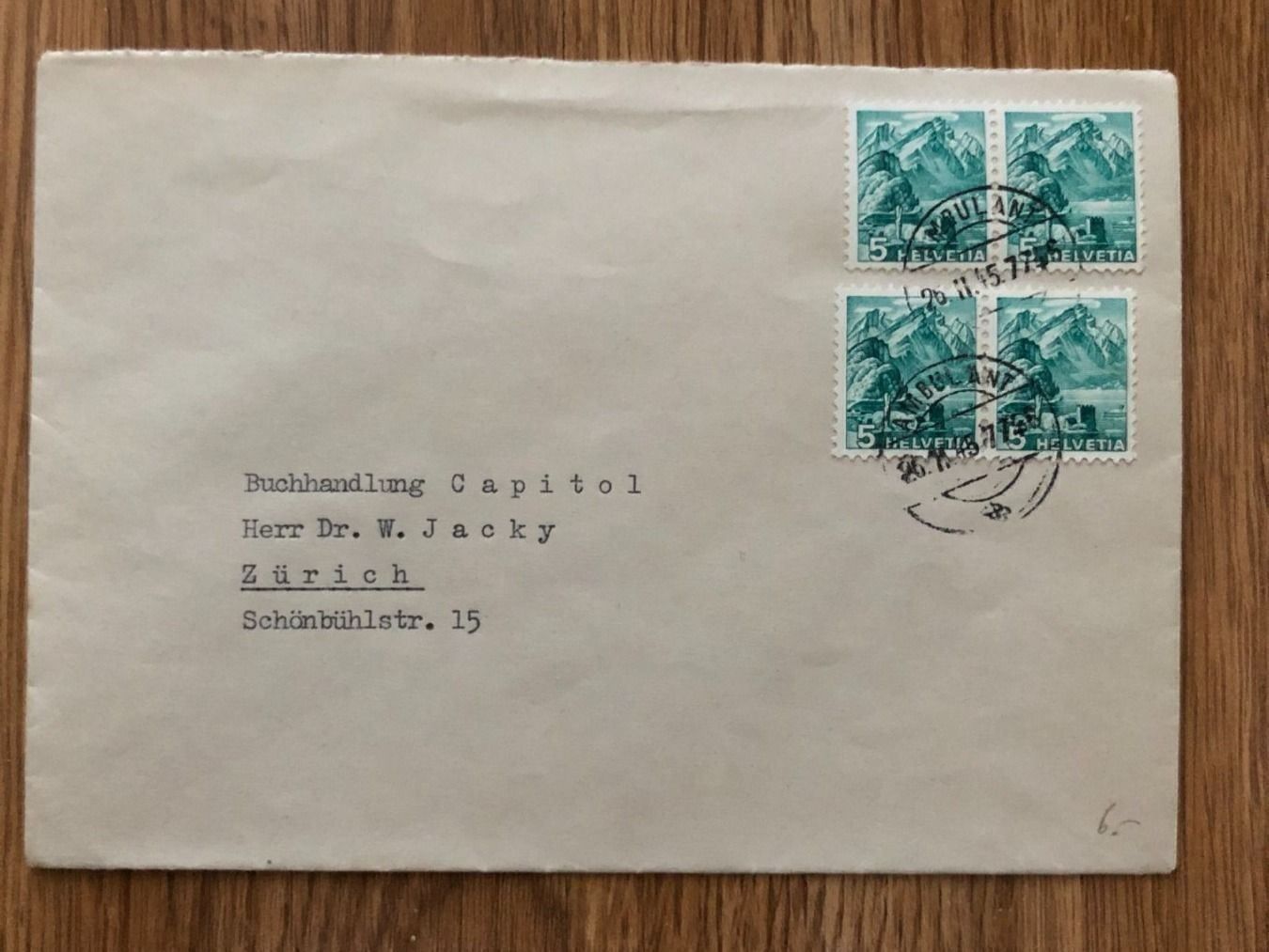Tutti i francobolli: 1A Brief 26.II.45, Stempel Ambulant – Usato da Landquart venduto da interesse63