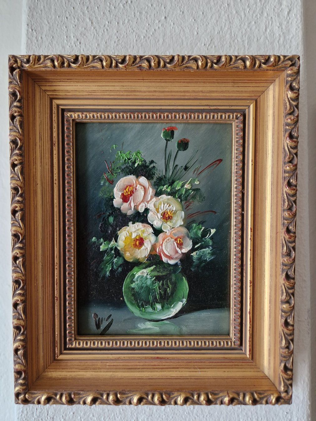 Cadres de tableaux: Ölgemälde Blumen mit Rahmen – D'occasion à Bern par Antikbatik