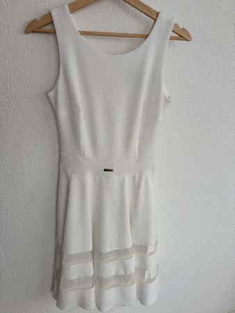Damen Kleid weiss ärmellos mit Cutout Details neuwertig S
