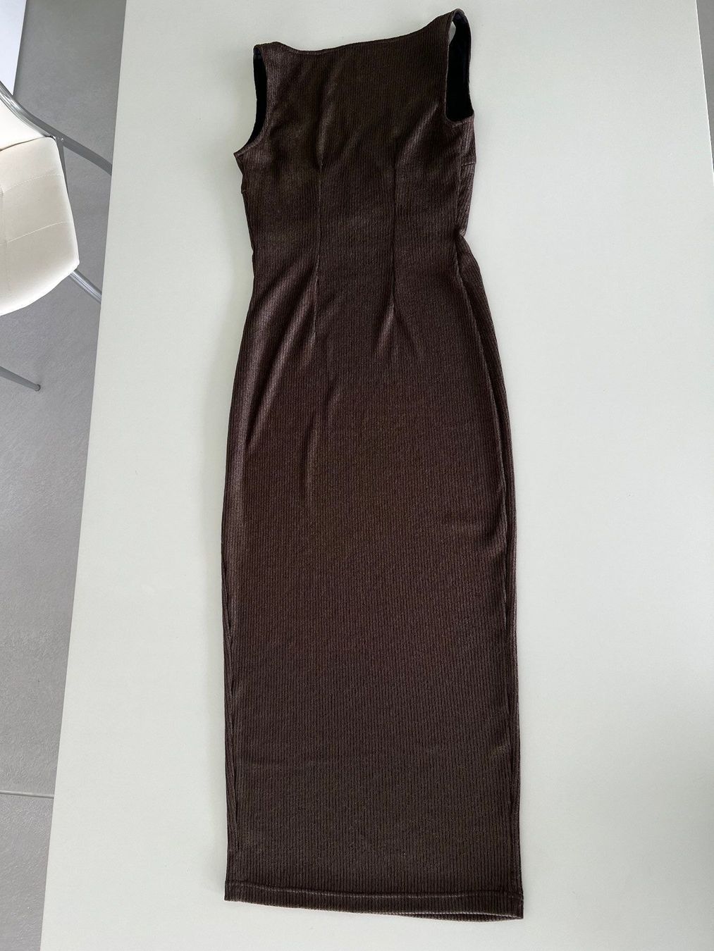 Kleider: Elegante glänzenden brown Jersey AbendKleid – Gebraucht aus Horgen von Esterina 2
