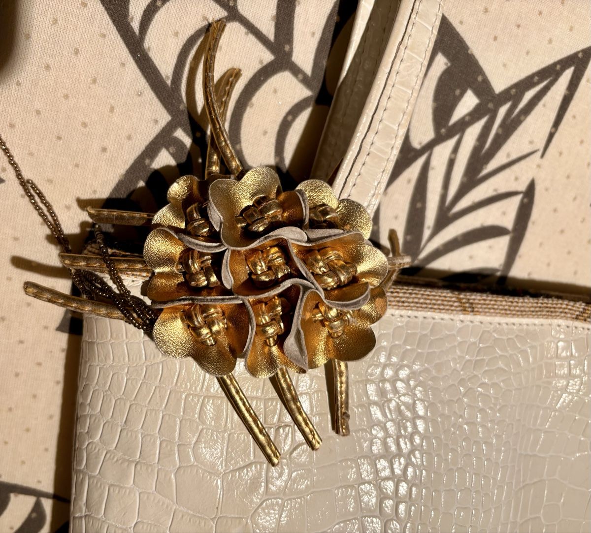 Borse da donna: Elegante Ledertasche Kroko-Optik weiss Handtasche – Usato da Bellinzona venduto da LuganoBoutique 2