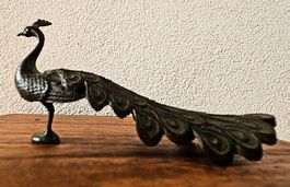 Pfau Figur Skulptur Asien Orient Deko Bronze? Antik? Sammeln