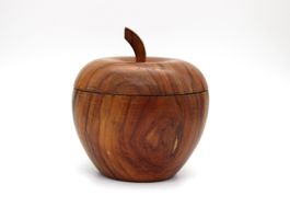 Holzdose Apfelform gebraucht guter Zustand vintage