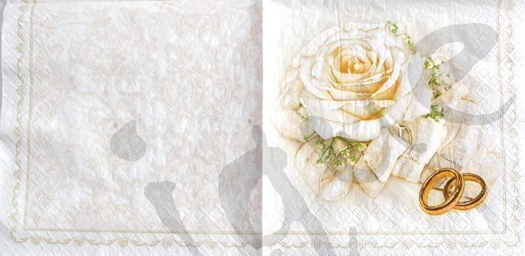 Tovaglioli: Serviette wedding rings (1404) 2Stk. – Nuovo (secondo la descrizione) da Schlatt TG venduto da kreativ-atelier