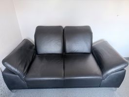 Echtleder Sofa schwarz
