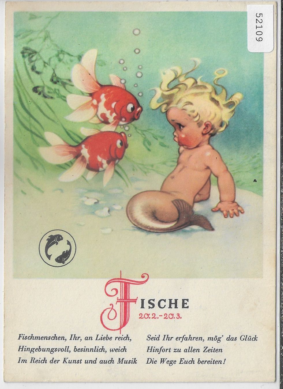 Cartoline postali: Horoskop - Fische - Merbaby – Usato da Ettingen venduto da Kartenplanet