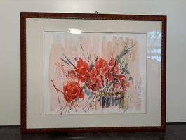 Aquarell Rote Blume von A von Roh
